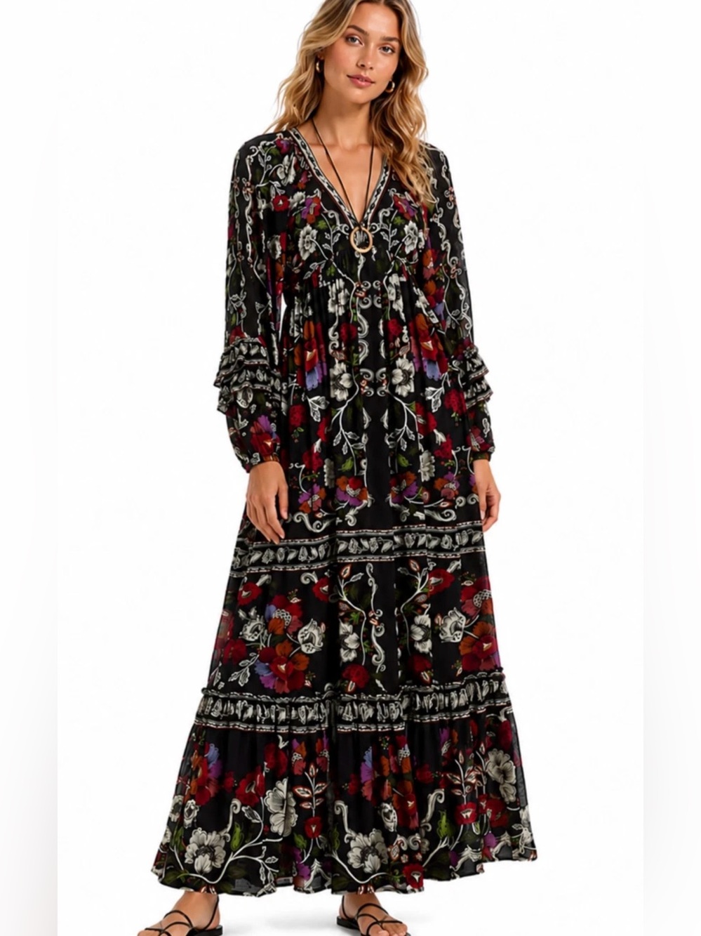 NWT Farm Rio Rococo Flowers Maxi Dress Size S